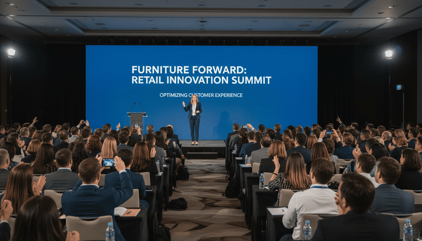 Nick Bumba presenting to furniture retailers at professional speaking engagement
